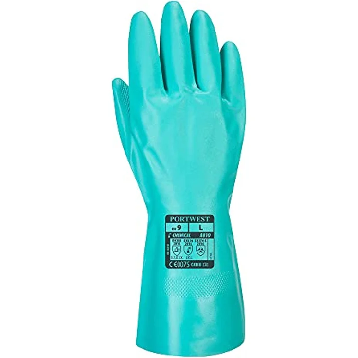 Portwest A810 Nitrosafe Chemikalienhandschuh, chemikalienbeständige Stulpe mit strukturiertem Muster für besseren Halt, Nitril – Bild 2