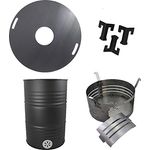 A. Weyck Tools Komplettset - Feuertonne mit 100cm 6mm Feuerplatte #197 - Starterset für Feuerstellen mit hitzefest beschichteter Feuertonne - Schwarz