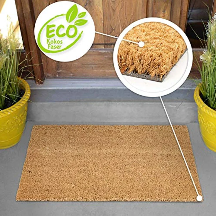 Anro Kokosmatte Fußmatte Abstreifer Abtreter viele Größen und Höhen Naturprodukt Rollenware Dicke 26mm Größe 30x100cm – Bild 4