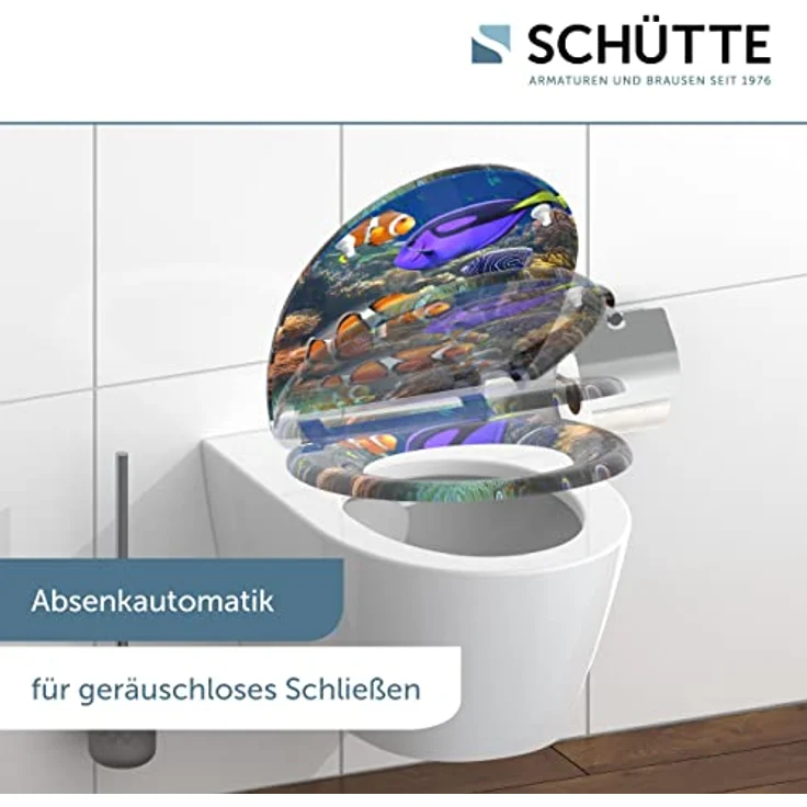 Schütte WC-Sitz Sea Life Duroplast, mit Absenkautomatik & Schnellverschluss, Motivdruck – Bild 3