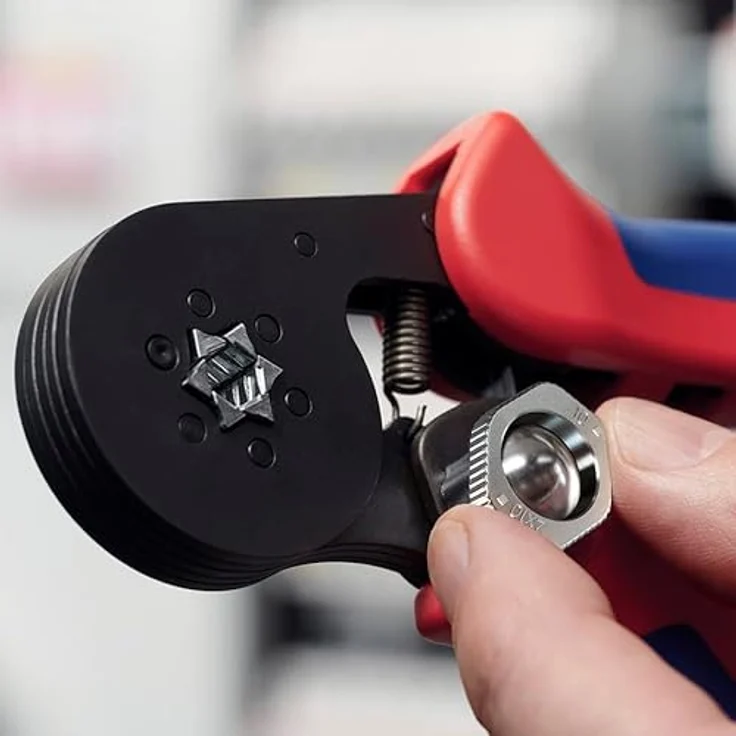 KNIPEX 97 53 14 Selbsteinstellende Crimpzange für Aderendhülsen mit Seiteneinführung mit Mehrkomponenten-Hüllen brüniert 180 mm – Bild 4