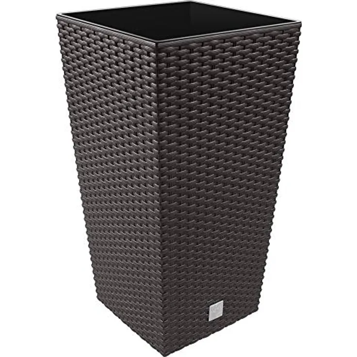 Maceta Rato de 35 litros con inserto 28,7 x 28,7 x 55 cm en color ocre oscuro