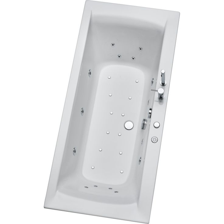 Ottofond Whirlpool-Komplettset 'Rosa' Sanitäracryl weiß 170 x 80 x 45 cm, mit Hydra-Jet-Massage- und Luftsystem