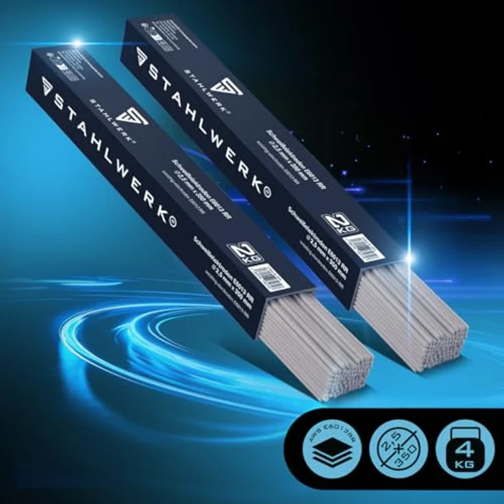 STAHLWERK Stabelektroden E6013RR, 2er Set Ø 2,5 x 350 mm, Rutilumhüllung, 2 kg für MMA/ARC, Schweißstrom 50-70 A, hohe chemische Reinheit – Bild 2