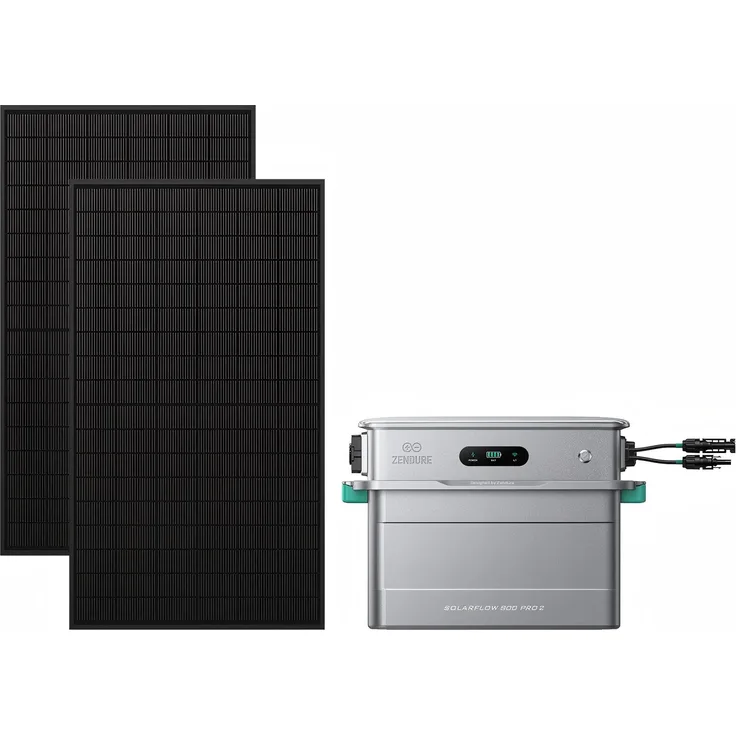 Zendure SolarFlow 800 Pro 2, Balkonkraftwerk 910W mit 2×455W JA Solar Modulen, KI-Management und 1920Wh LiFePO₄ Batterie
