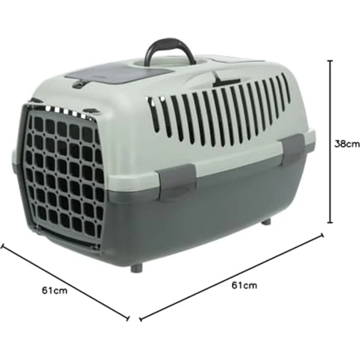TRIXIE Hunde-Transportbox Trixie Be Eco Transportbox Capri 3, nachhaltig, für Tiere bis zu 12 kg, anthrazit/grau-grün - Preisvergleich – Bild 3