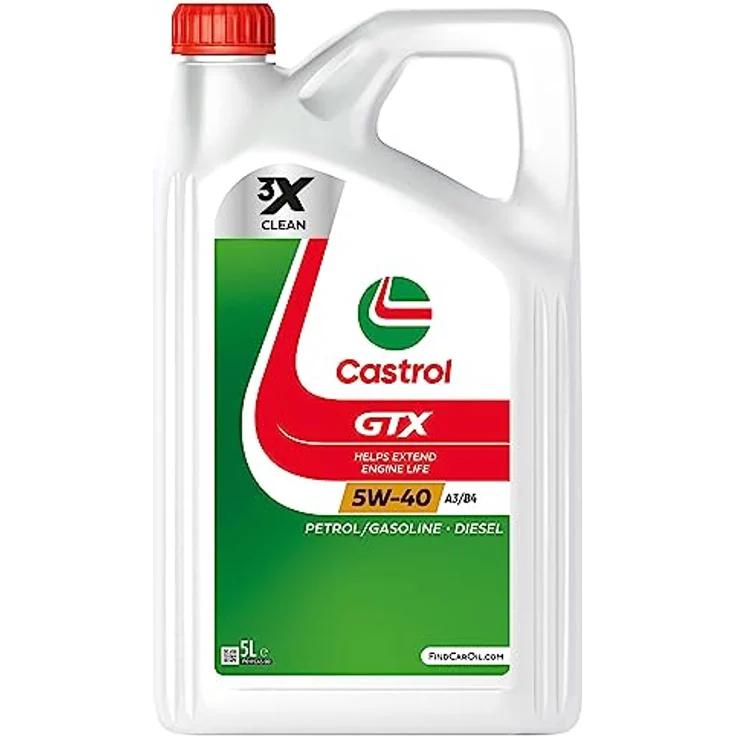 Castrol GTX 5W-40 A3-B4, PKW Motoröl auf Synthesebasis, 5L, hohe Motorensauberkeit und Oxidationsstabilität – Bild 1