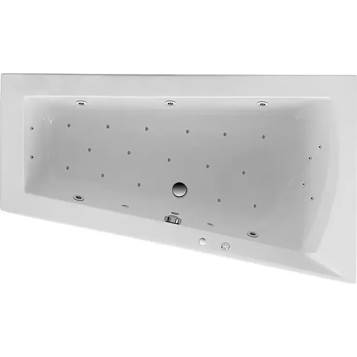 Ottofond Whirlpool Cebu 1, 160 x 100 cm, Sanitäracryl, Weiß, Exklusiv, rechtsseitig, mit Hydra-Jet-Massage- und Luftsystem, integrierter Heizung und Bluetooth-Soundsystem