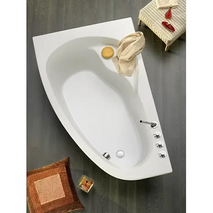 Ottofond Eckbadewanne Mauritius B, 175 x 110 cm, Sanitäracryl, links, Weiß, mit hohem Liegekomfort und rutschfester Oberfläche