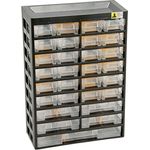Allit VarioPlus Basic 47, Werkstattschrank Kleinteilemagazin mit 29 Fächern (13.60 cm, 43.50 cm), robustes Kunststoffgehäuse für optimale Raumnutzung