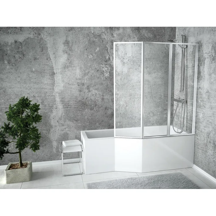 KOLMAN Eckbadewanne Integra 170x75, schneeweiß, mit GRATIS Ablaufgarnitur & Füßen, rutschfest, antibakteriell