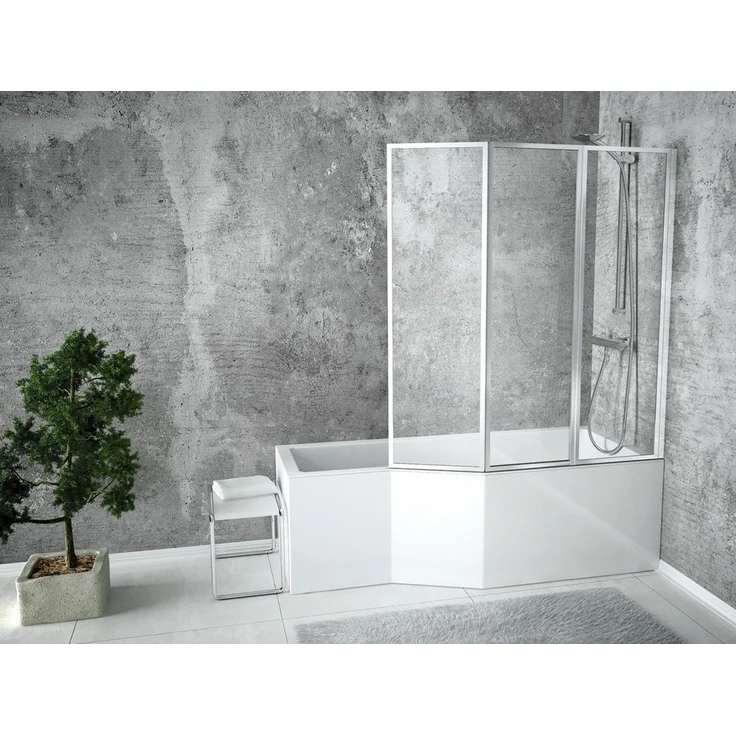 KOLMAN Eckbadewanne Integra 170x75, schneeweiß, mit GRATIS Ablaufgarnitur & Füßen, rutschfest, antibakteriell