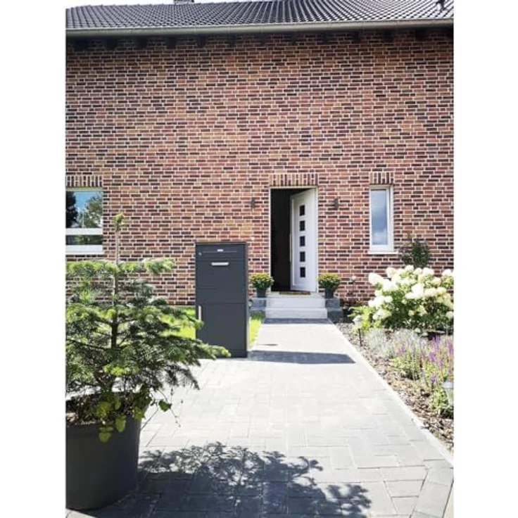Metzler Briefkasten und Paketbox, Postbox XXL, Standbriefkasten modern, Rostfrei, Anthrazitgrau matt, Zylinderschloss - Modell Bispo – Bild 2