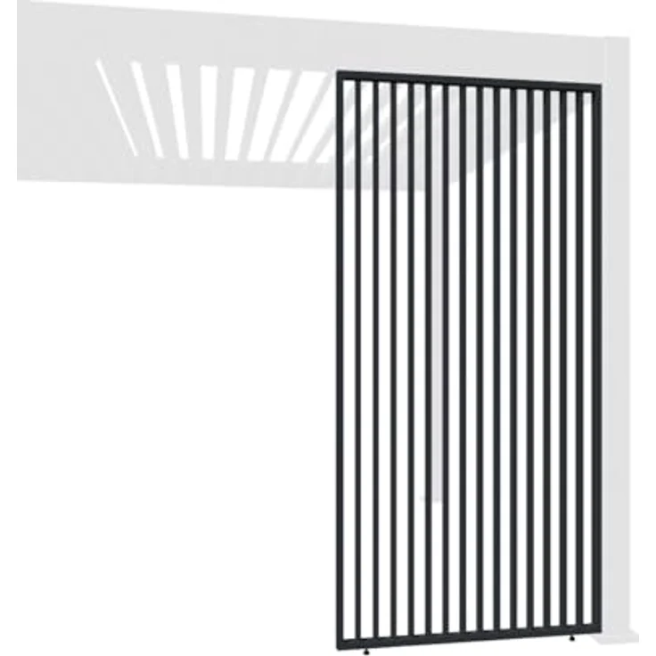 Weide Vertikale Lamellenwand für Pergola aus Aluminium, 93 cm, Farbton Graphitgrau, optimaler Sichtschutz und Luftzirkulation – Bild 1