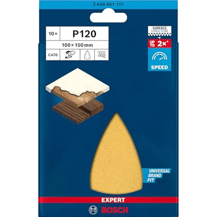 Expert C470 Schleifpapier mit 7 Löchern für Multischleifer, 100 x 150 mm, G 120, 10-tlg. - Preisvergleich – Bild 2