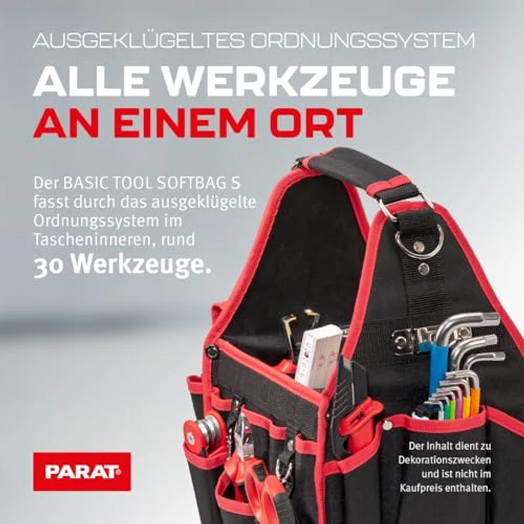 Parat BASIC Tool Softbag S, Werkzeugtasche unbestückt mit 21 Steckfächern, robustem Nylonmaterial, farblich neutral – Bild 6