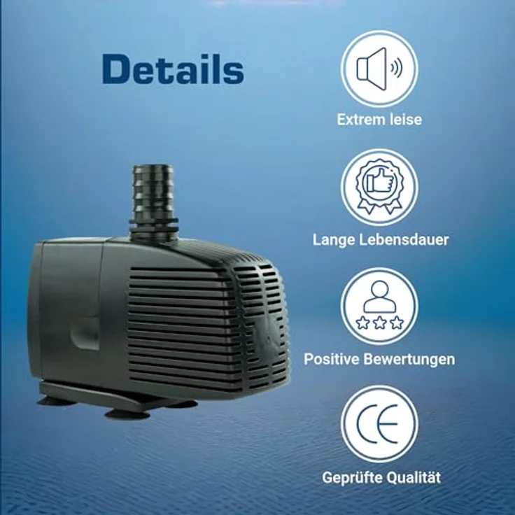 Kerry Electronics Teichpumpe KEP3000N, 3000l-h, 230V – Bild 3