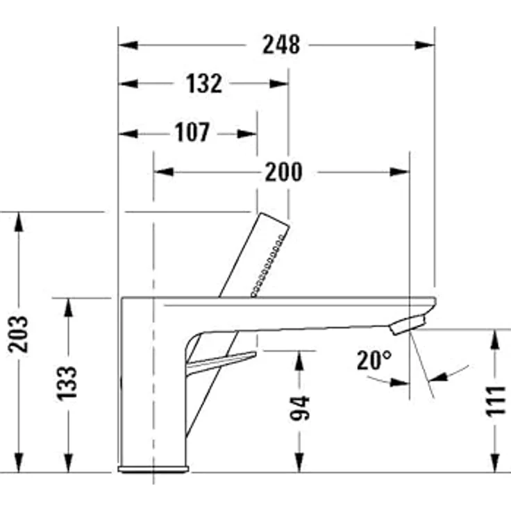 Duravit Wave 3-Loch Wannenarmatur, Ausladung 200 mm, elegante Standmontage mit Keramikkartusche, WA52600000 – Bild 6