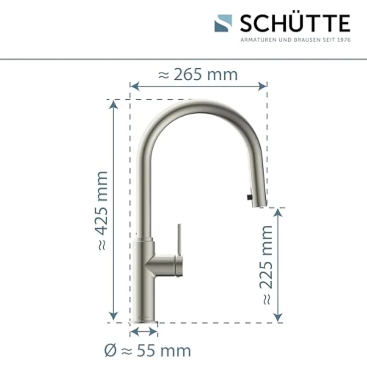 Schütte Spültischarmatur BLACKPOOL, energiesparend mit Cold-Start-Funktion, 360° schwenkbar, ausziehbarer Schlauch – Bild 5