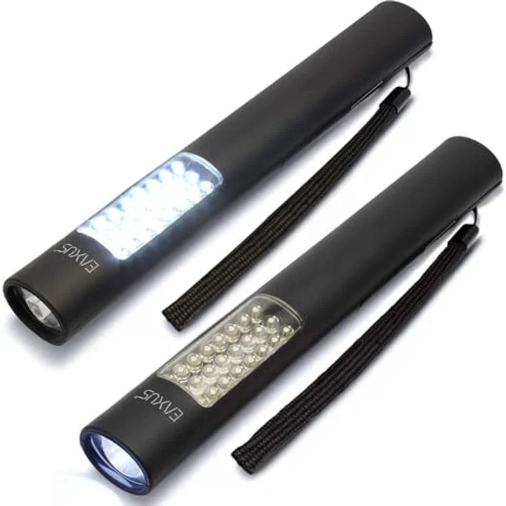 Eaxus® 2er Set LED Arbeitsleuchte - Taschenlampe mit Magnet, inkl. Batterien, hohe Leuchtkraft, 24h Leuchtdauer im Taschenlampen-Modus – Bild 1