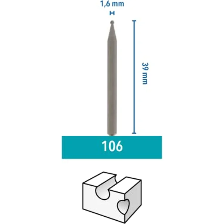 Dremel Gravier-Messern (Zubehörsatz (106) für Gravur Gerät mit 3 Gravier-Messern 1,6mm für Detaillierte Gravuren sowie zum Schnitzen und Fräsen in Holz, Fiberglas, Kunststoff und Weichmetall) – Bild 2