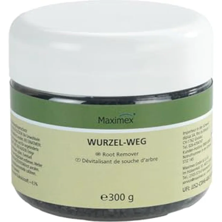Maximex Wurzelentferner Granulat 300 g, beschleunigte Zersetzung von Baumstümpfen, umweltfreundlich und einfach anzuwenden