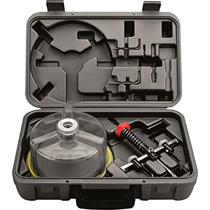 BOXTEC Hartmetall Kreisschneider BHC 125 PREMIUM, stufenlos einstellbar im Koffer mit 4 Messern, für Trockenbau, Holz, Kunststoff, Gipskarton, Durchmesser: 40-125mm, mit Schutzhaube – Bild 2