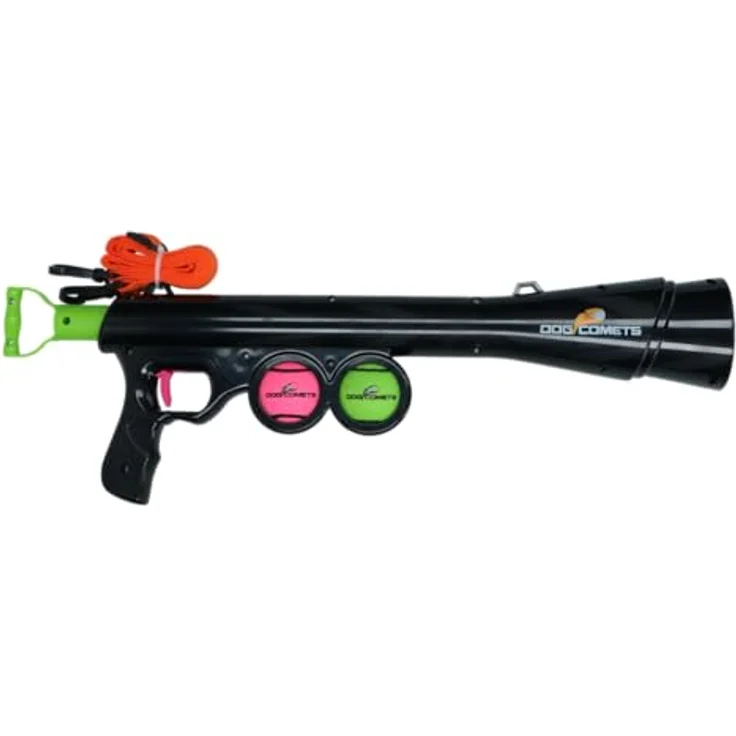 Dog Comets Comet Launcher, Ballwerfer mit Trageriemen und 2 Tennisbällen (M), bis zu 20 Meter weit, ergonomisches Design für aktive Hunde, langlebig aus Naturgummi – Bild 2