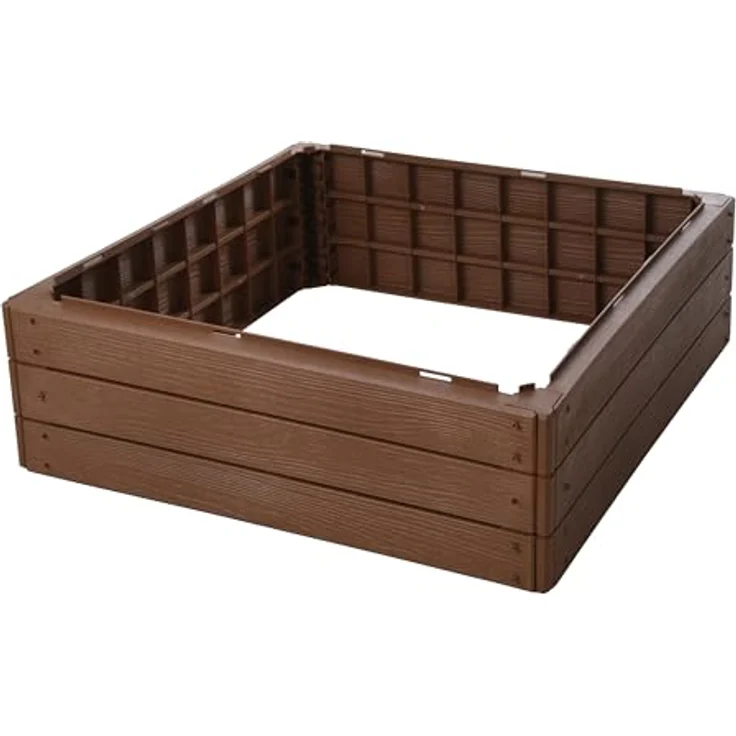 Progarden Blumenständer, Gartenbeet aus wetterbeständigem Kunststoff, 75,6 x 75,6 cm, in Braun oder Anthrazit – Bild 1