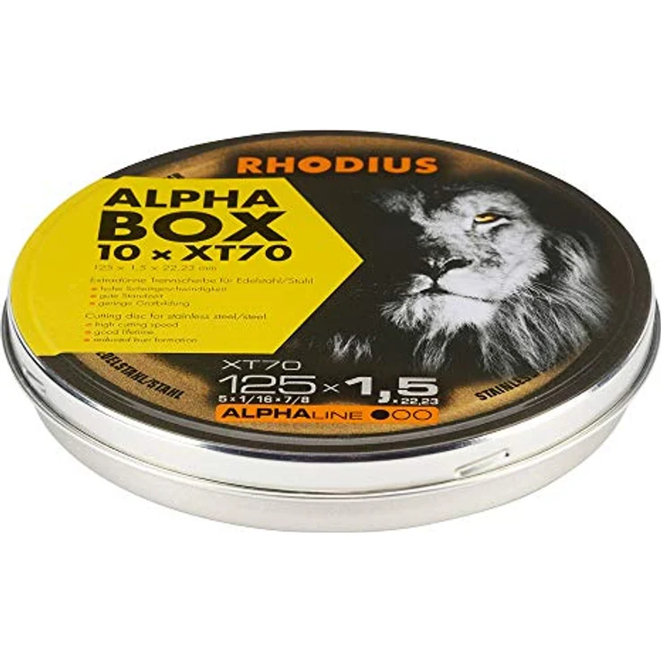 RHODIUS ALPHAline Extradünne Trennscheibe XT70 BOX 125 x 1,5 x 22,23 mm – Bild 2