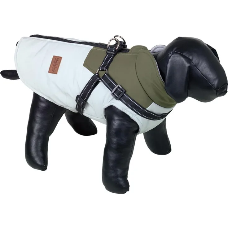 Nobby Hundemantel Jona 2 in 1 hellgrün mit integriertem Geschirr und Reflektorstreifen