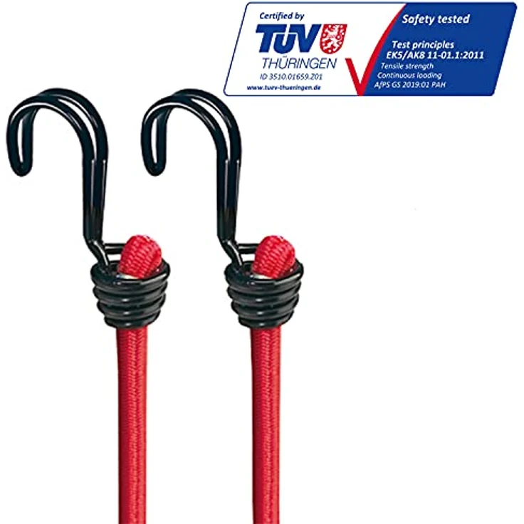 Master Lock 3020EURDAT Gummi-Spannseile mit Haken [Set mit 2 Spannseilen] [60 cm langes Spannseil] [Doppelter Invershaken] - Ideal zum Transportieren, Verpacken und Sichern von Lasten – Bild 2