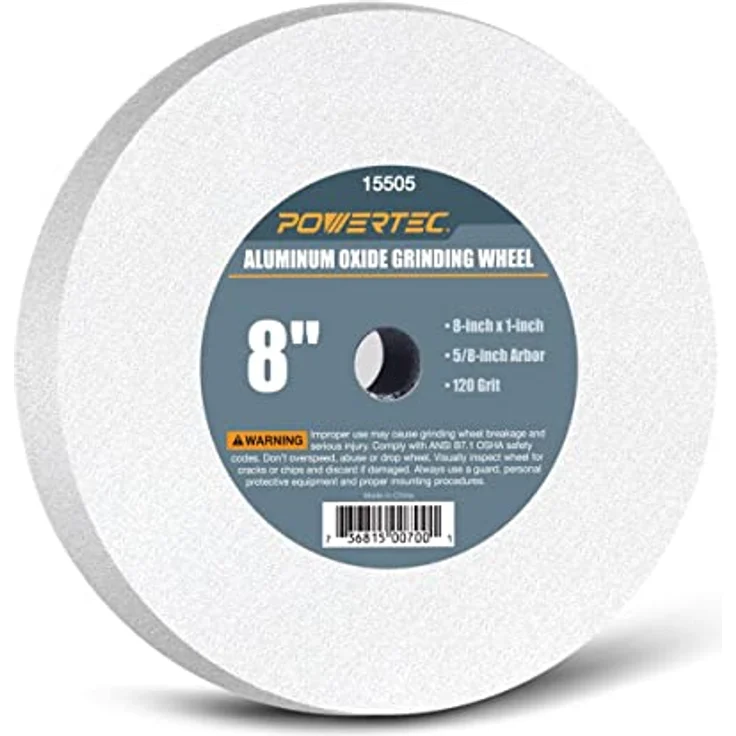 Powertec Schleifscheibe, Körnung 5/8 cm, Aluminiumoxid, Weiß, 15505, 120er-Korn – Bild 2