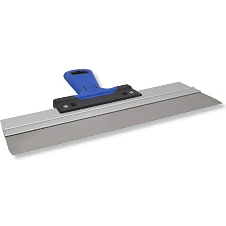 DEWEPRO® Edelstahl Fassadenspachtel - Dekorspachtel - Flächenspachtel - Flächenrakel mit Aluhalter und 2-Komponenten Softgriff- Größe: 350x50mm – Bild 2