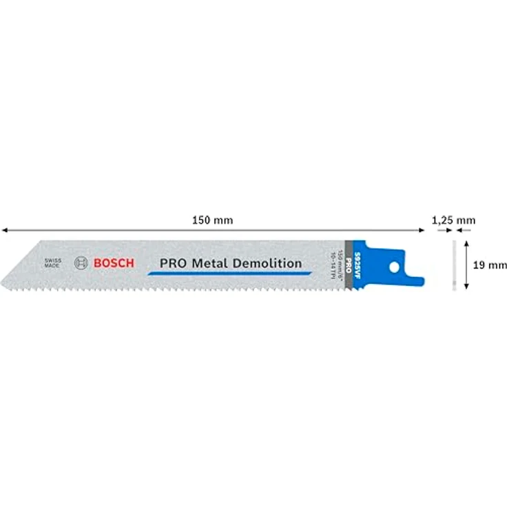 Bosch Professional Säbelsägeblatt S 925 VF Heavy for Metal (für Metall, 150 x 19 x 1,25 mm, Zubehör Säbelsäge) - Preisvergleich – Bild 3