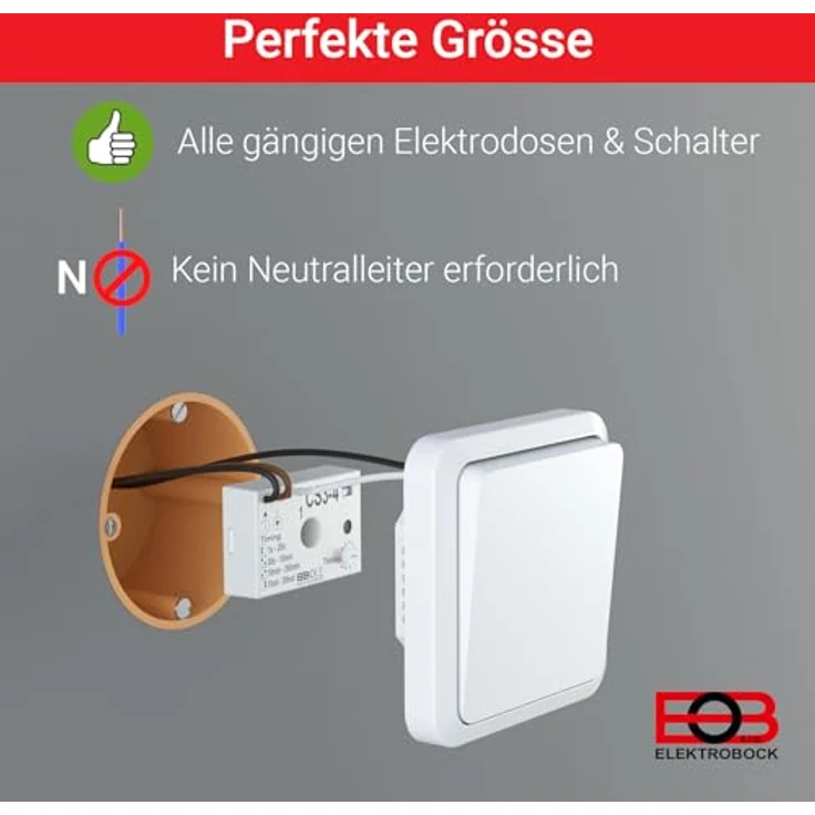 Elektrobock CS3-4 Zeitschaltuhr mit Nachlaufrelais für Widerstands- und Induktionsbelastungen, Unterputzinstallation – Bild 4