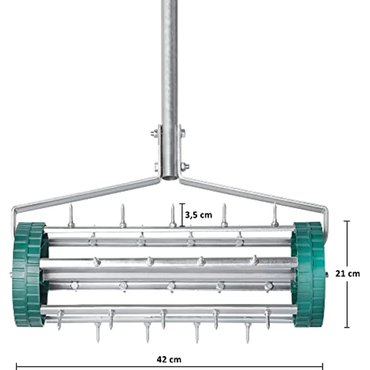 UPP Rasenlüfter, 42 cm Arbeitsbreite mit Lüfterwalze, Kunststoffgehäuse, 27 Stahlfederzinken – Bild 3