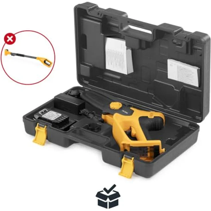 Stiga PR 100e Kit, 20 V Akku-Kettensäge mit 13 cm Schwert, inkl. Akku (2 Ah) und Ladegerät, ergonomischer Softgrip-Griff – Bild 6