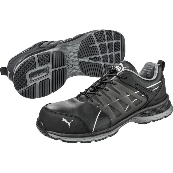 PUMA Safety Sicherheitsschuh S3 VELOCITY 2.0 BLACK LOW ESD HRO SRC, Männer-Sicherheitsschuhe mit Fiberglaskappe, schwarz – Bild 1