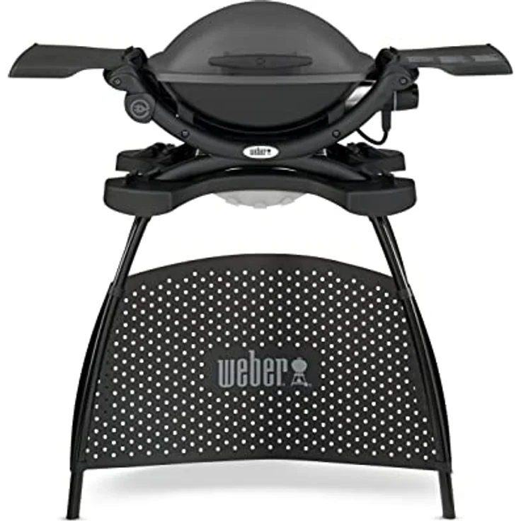 Weber 52020853 Q 1400 Elektrischer Grill, Dunkelgrau mit emailliertem Stahlguss Grillrost – Bild 1