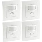 ChiliTec Bewegungsmelder 2x / 4x Unterputz Wand Einbau Sensor LED geeignet 9m 2-Draht Technik, (4-St)