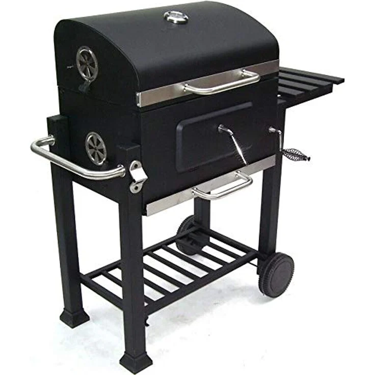 Apex Grillwagen XXL Holzkohlegrill 56511, stufenlos höhenverstellbar mit Thermometer und großen Ablageflächen – Bild 7