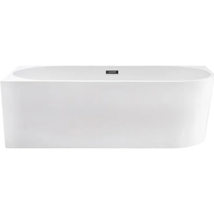 Aloni Halb-Freistehende Badewanne Eckwanne 180x80 Links Rundeck Acryl Weiß, Hochwertige Acrylkonstruktion, Zentraler Ablauf DN50 – Bild 1