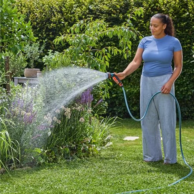Gardena Multifunktionsbrause Starter-Set Classic, 4 Sprühbilder, UV- und frostbeständig, mit Wasserstop – Bild 9