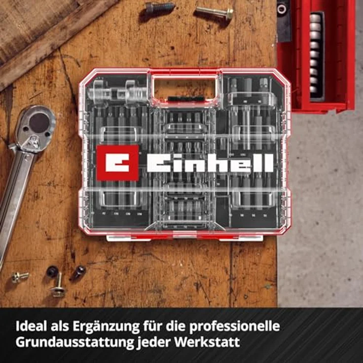 Einhell Bit-Set 109032, XL-Case, 40-teilig, mit 30 mm und 75 mm kraftvollen Chrom Vanadium Bits und Stecknussadaptern – Bild 9