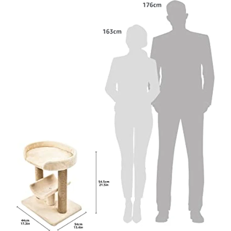 Amazon Basics Katzenbaum mit Plattform, 45,7 x 35,6 x 55,9 cm, Beige – Bild 5