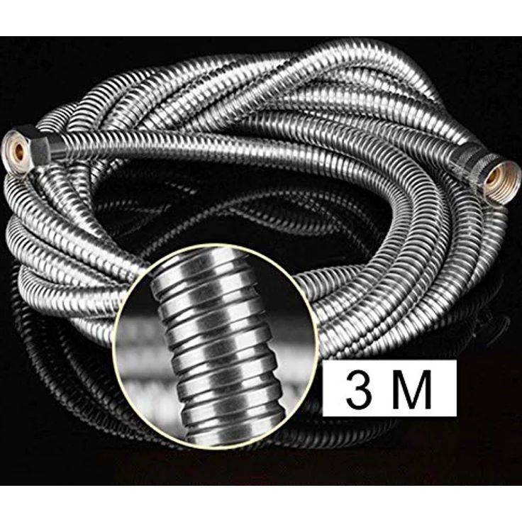 Duschschlauch 3m Brauseschlauch Flexibel Bad Chrom Brause Schlauch für Dusche Edelstahl – Bild 5