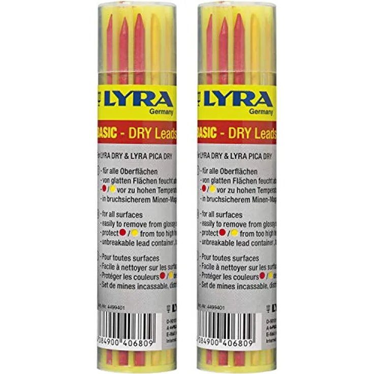 LYRA Ersatzminen graphit (gelb und rot) Doppelpackung für Dry Profi LED