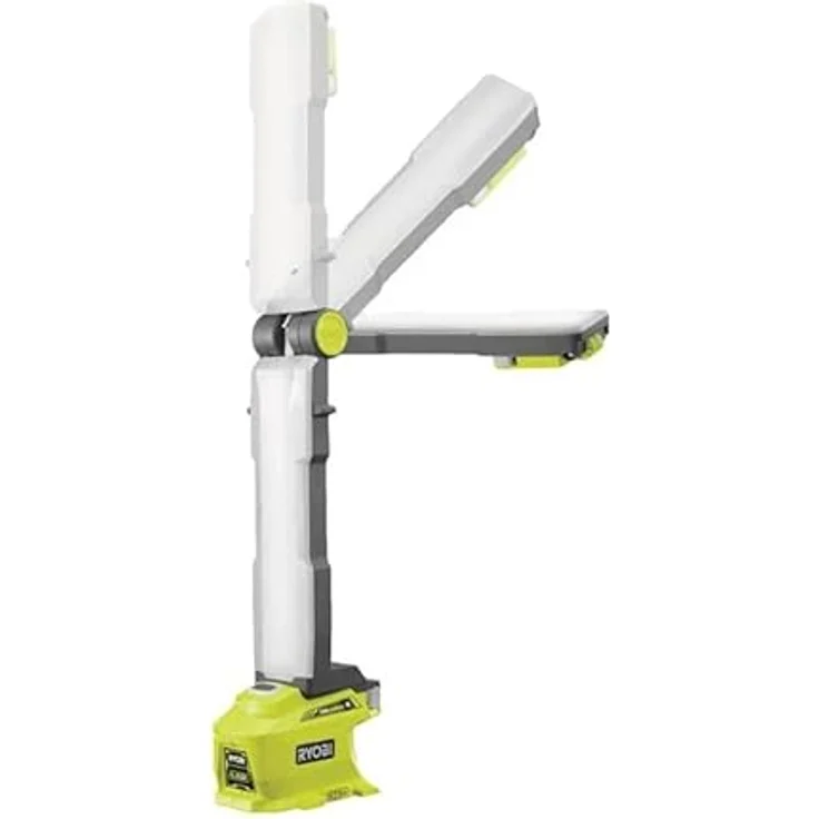 RYOBI 18 V ONE+ Arbeitsleuchte R18ALF-0, Klappbare Stableuchte mit 2 separat einschaltbaren Lampen, 850 Lumen, Lichtfarbe 5700 K, Grün, Grau – Bild 4
