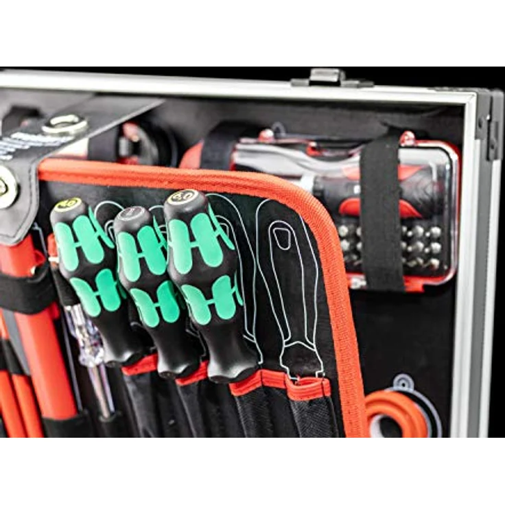 Meister Werkzeugkoffer 131-teilig - Mit Qualitätswerkzeug von Knipex & Wera - Stabiler Alu-Koffer - Profi Werkzeugkoffer befüllt - Werkzeugkiste - Werkzeugbox komplett mit Werkzeug - 8973750 – Bild 6